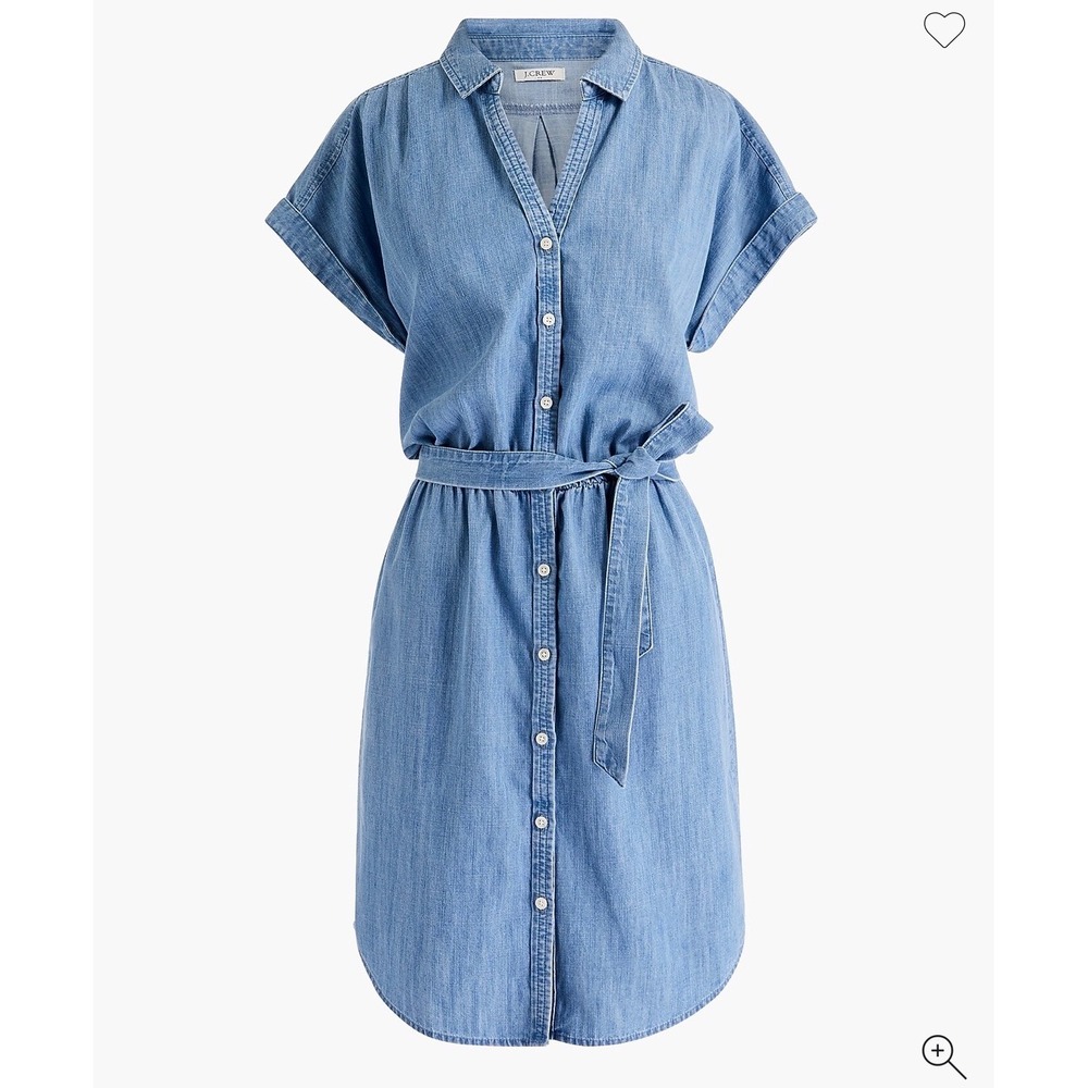 J.CREW Chambray Button-Through Shirt Dress (Missing Belt), Medium